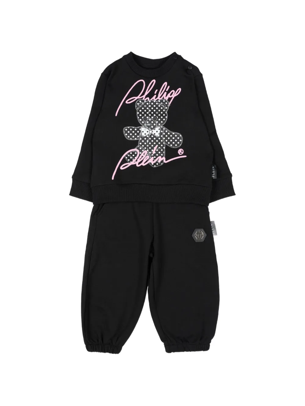 Philipp Plein Junior Jogginganzug mit Teddy-Print - Schwarz