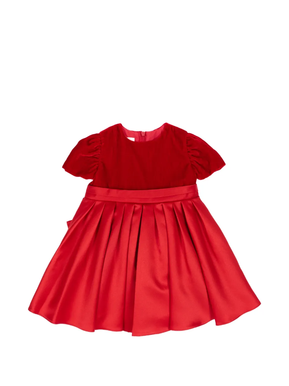 NANAN robe plissée à empiècements en velours - Rouge