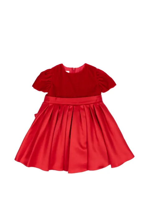 NANAN velvet-panel pleated dress