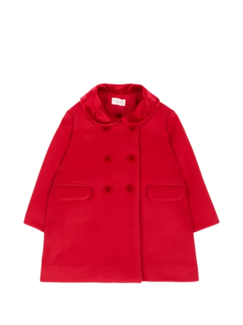 NANAN double-breasted velvet-collar coat