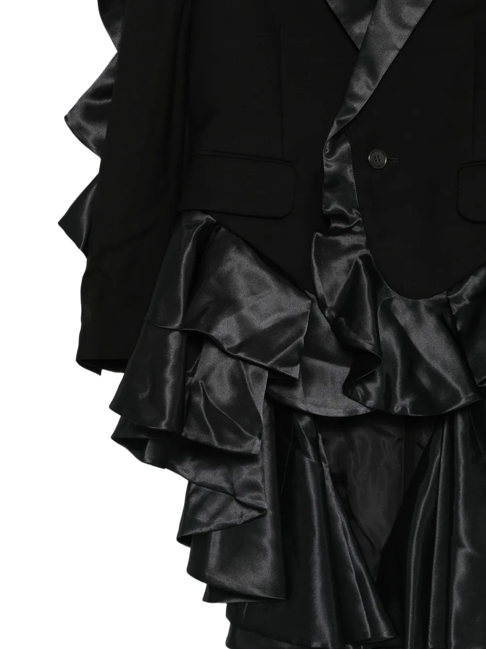 Noir Kei Ninomiya Jack met satijnen afwerking en ruches Zwart