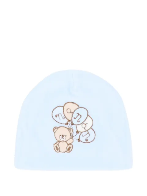 NANAN teddy-bear embroidered beanie hat