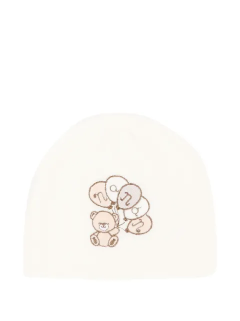 NANAN teddy-bear embroidery beanie hat