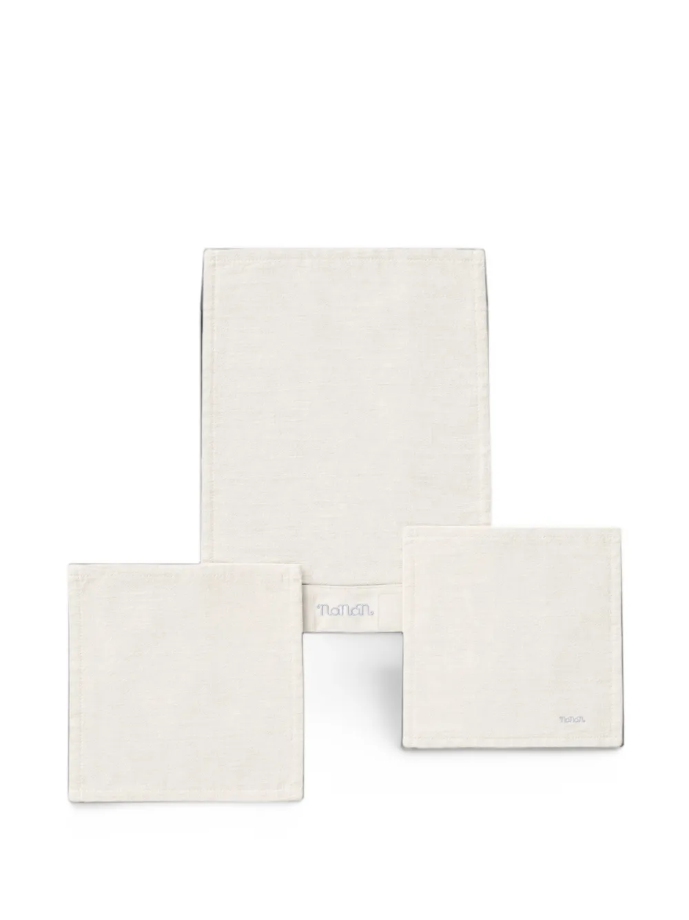 NANAN logo-embroidered bed sheets - Toni neutri