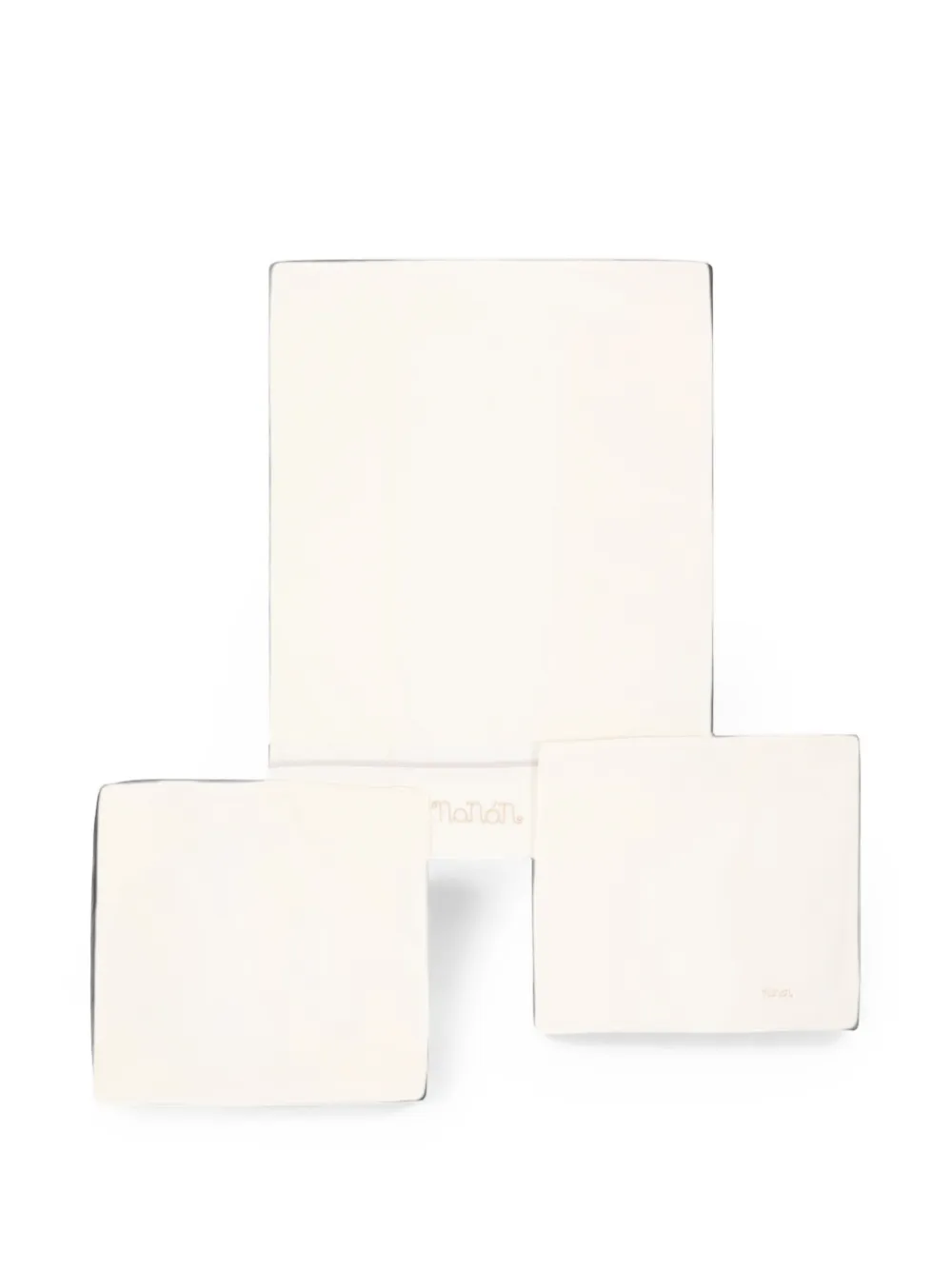 NANAN logo-embroidered cotton bedsheet set (set of three) - Bianco