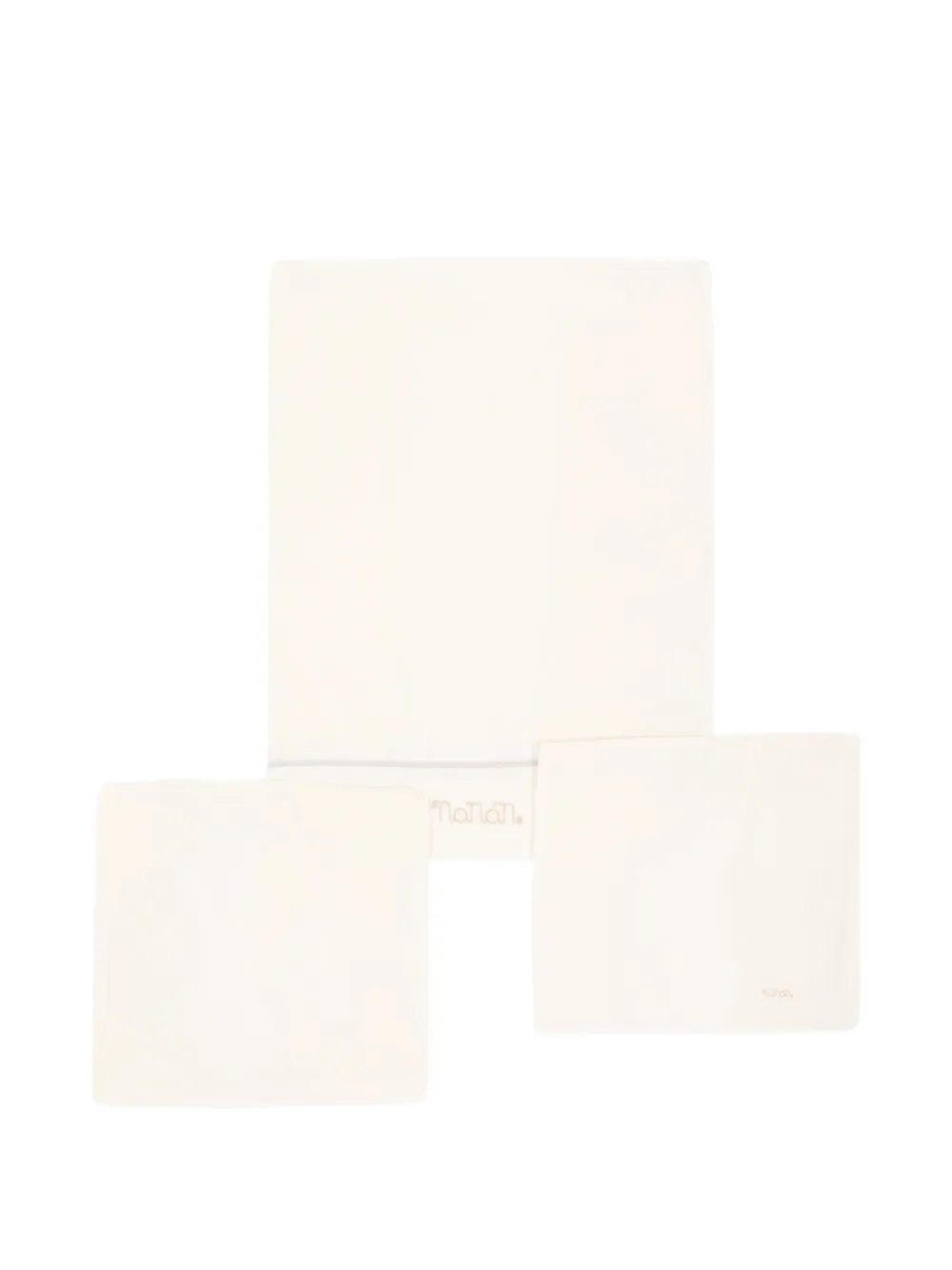 NANAN lot de trois draps en coton à logo brodé - Blanc