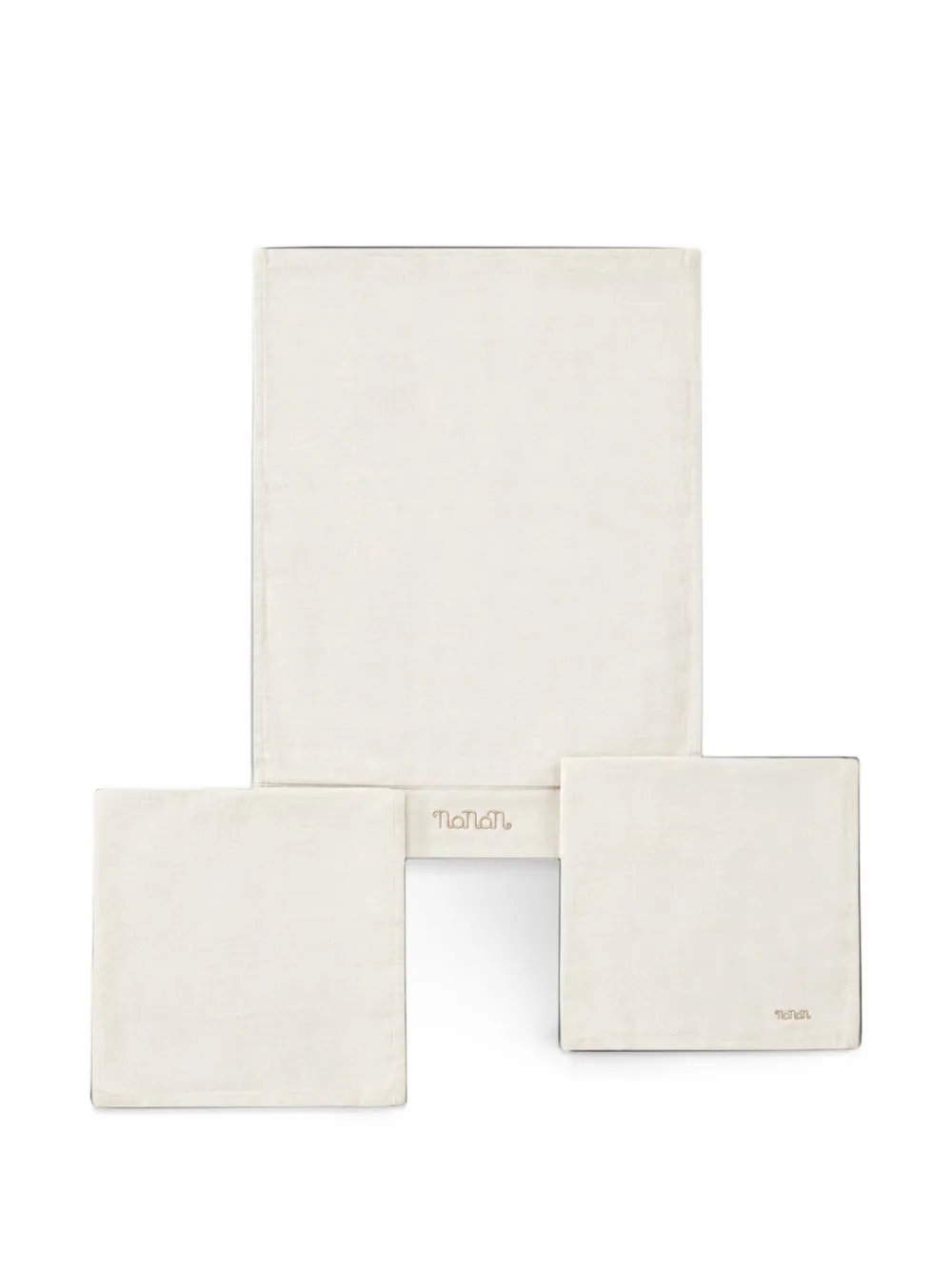 NANAN logo-embroidered cotton bedsheet set (set of three) - Bianco