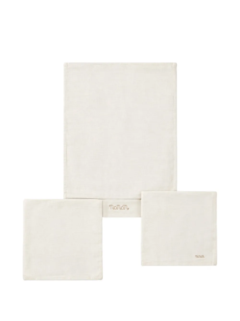NANAN logo-embroidered cotton bedsheet set (set of three) - Bianco