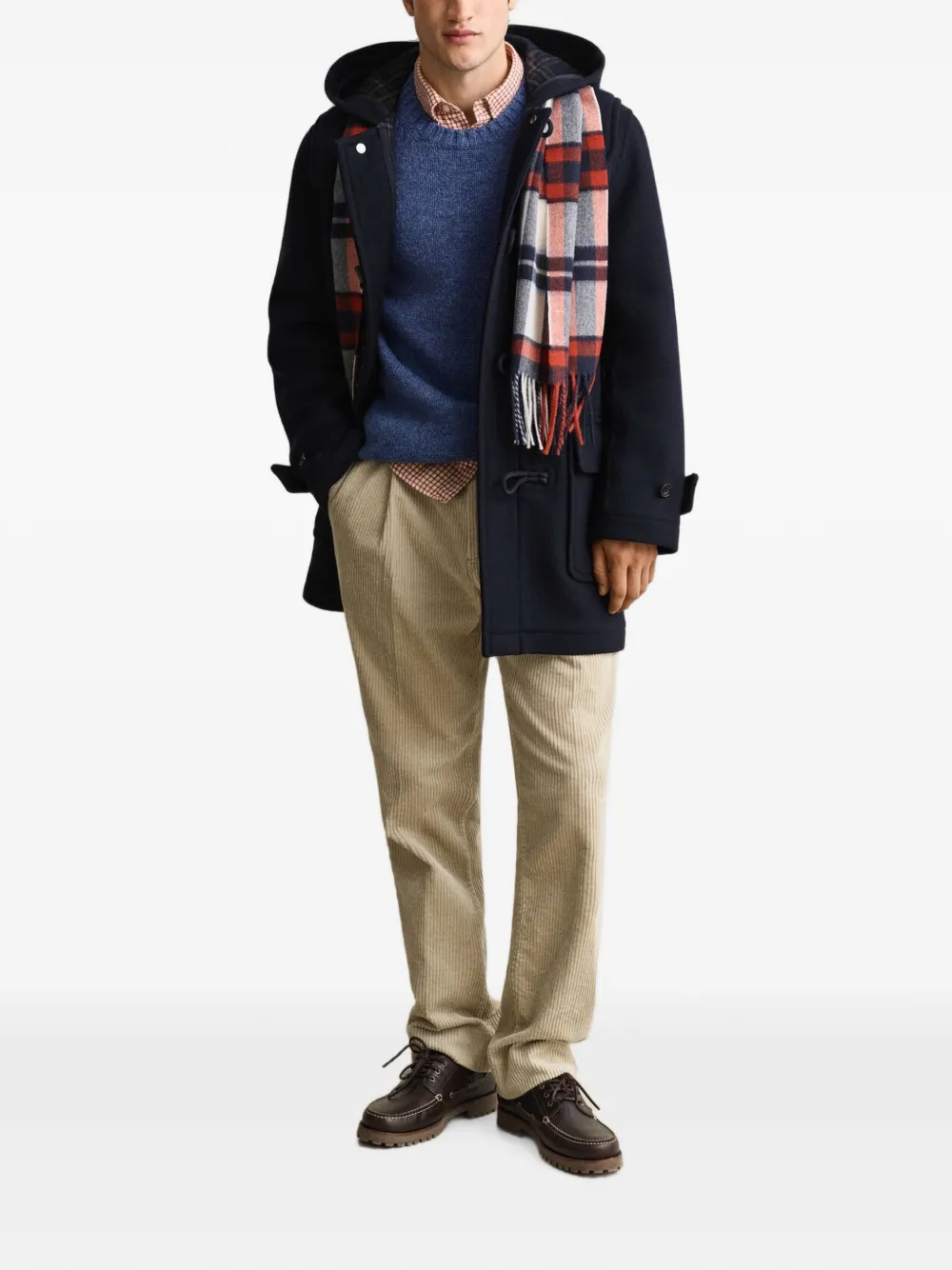 Gant Duffeljas met capuchon en houtje-touwtjesluiting Blauw