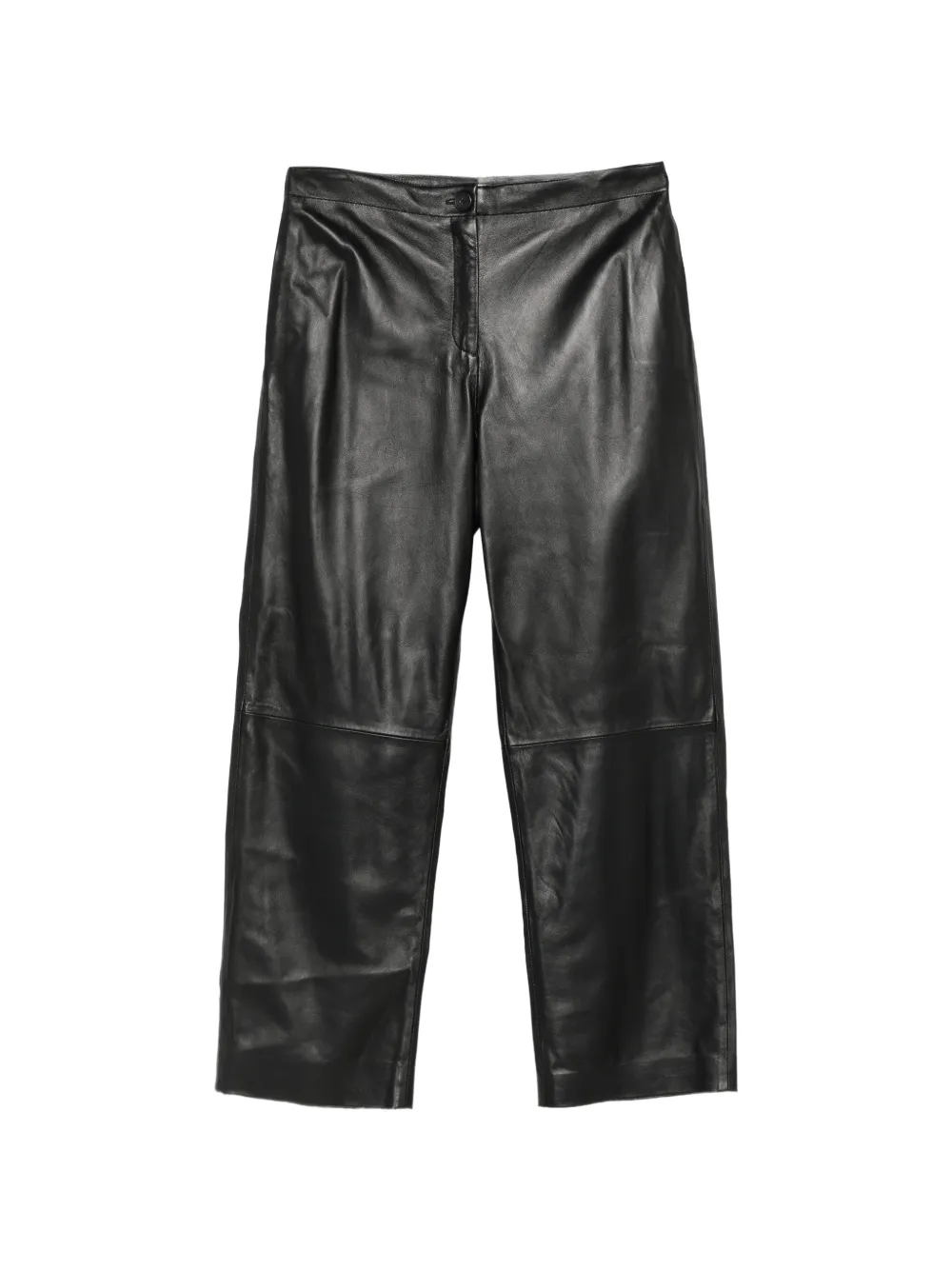 Semicouture leather wide-leg trousers