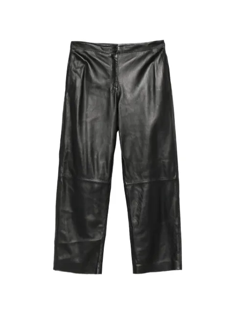 Semicouture Lederhose mit weitem Bein