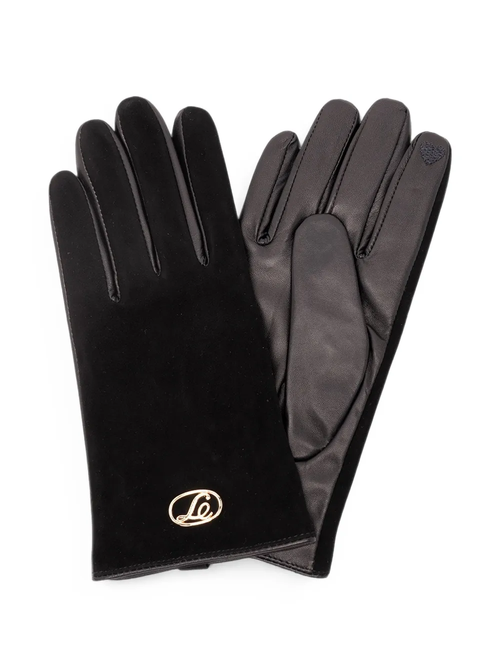 TWINSET logo-plaque sheepskin gloves