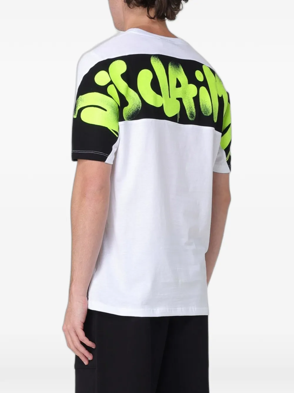 Disclaimer Graffiti-print Drop-shoulder T-shirt In White