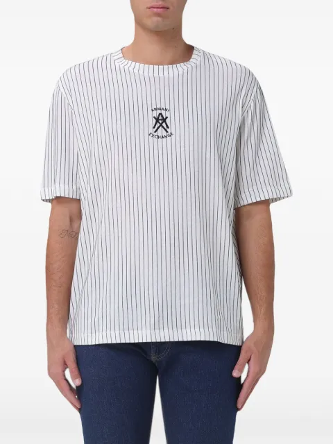 Armani Exchange playera con motivo de rayas
