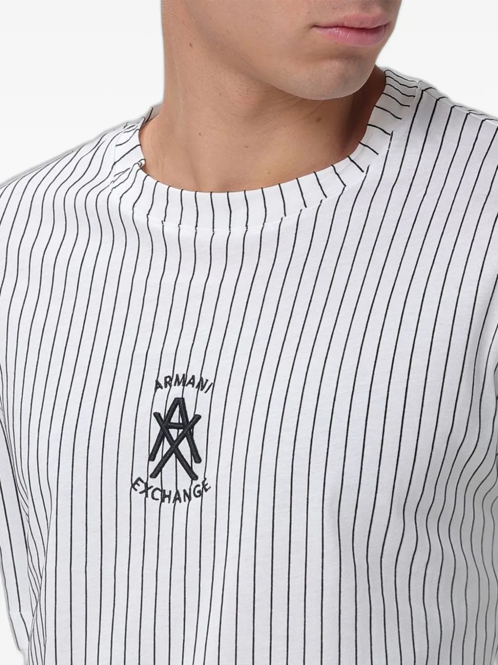 Armani Exchange Gestreept T-shirt Wit