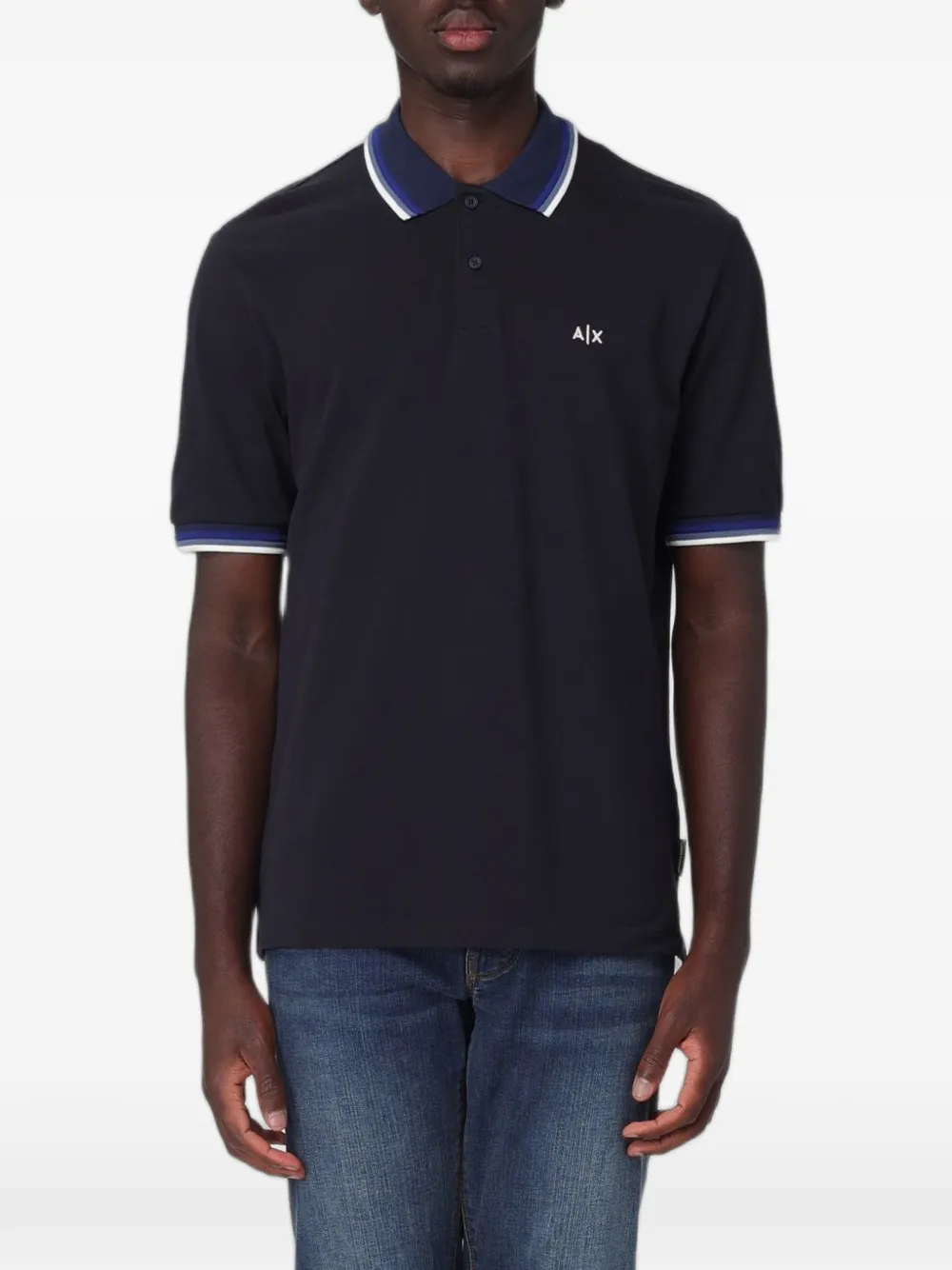 Armani Exchange logo-embroidered polo shirt
