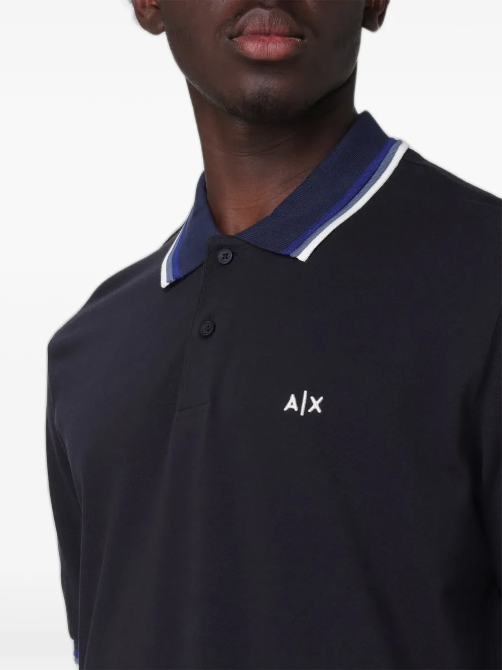 Armani Exchange Poloshirt met geborduurd logo Blauw