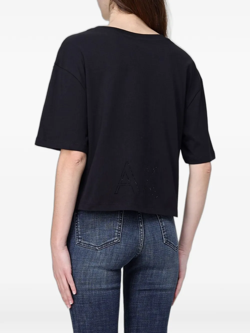Armani Exchange T-shirt met stras Zwart