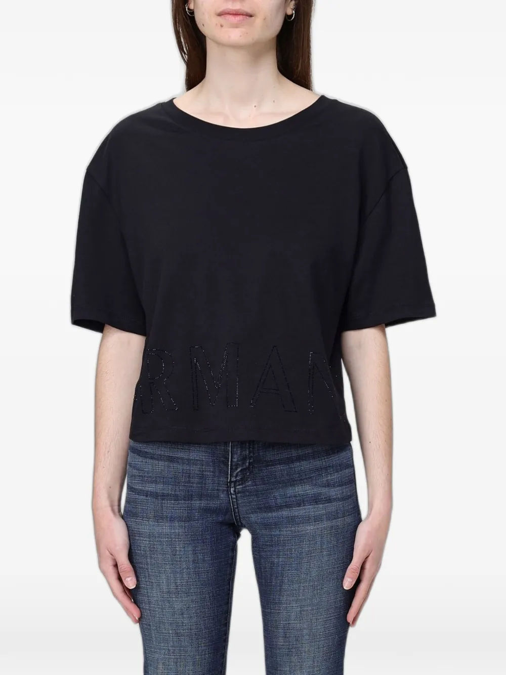 Armani Exchange rhinestone-embellished T-shirt