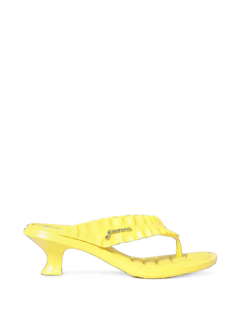 Melissa X Ganni Kitten-heel Thong Sandals In Yellow