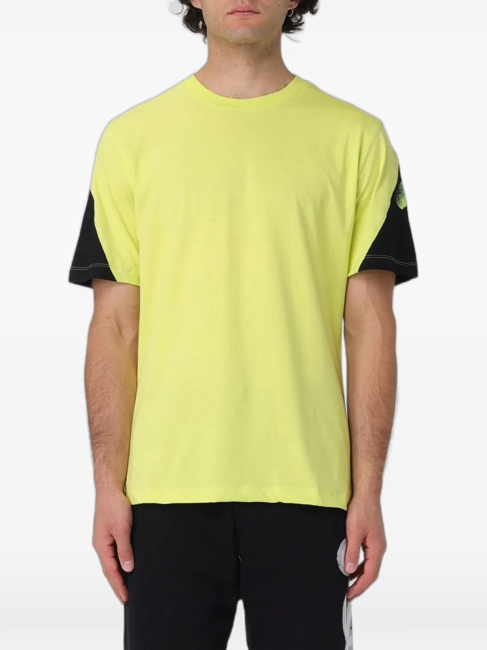 Disclaimer Graffiti-logo Drop-shoulder T-shirt In Yellow