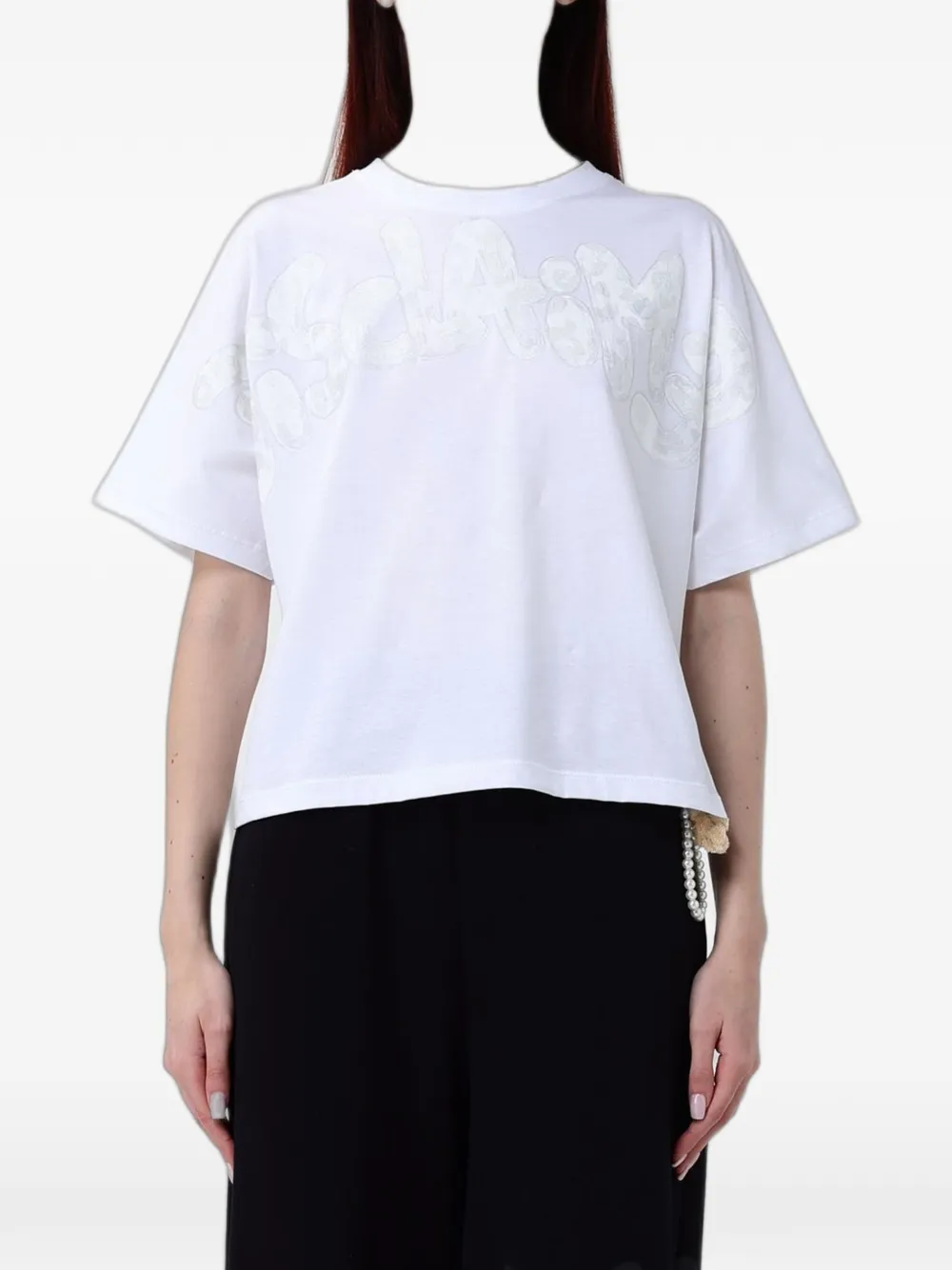 Disclaimer Logo-print T-shirt In White