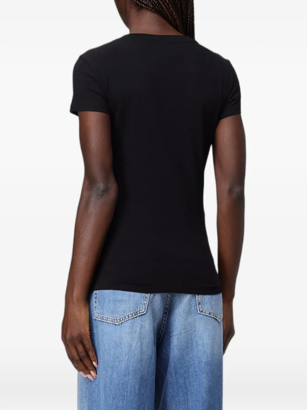 Armani Exchange T-shirt met stras Zwart