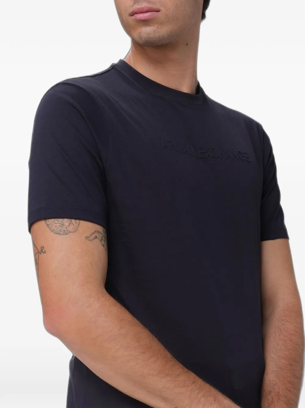 Armani Exchange T-shirt met logo-reliëf Blauw