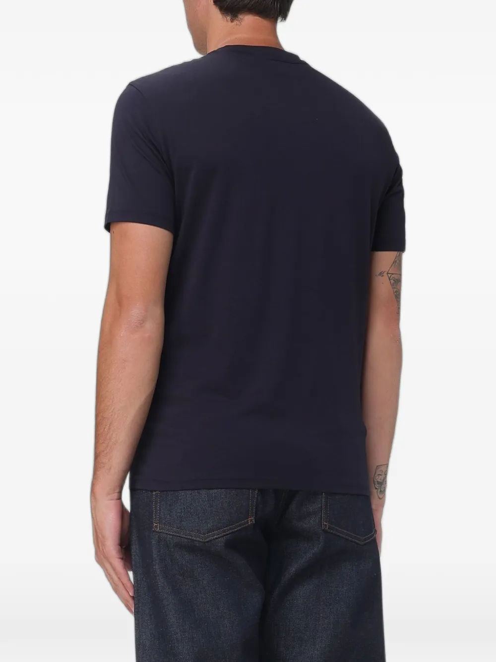 Armani Exchange T-shirt met logo-reliëf Blauw