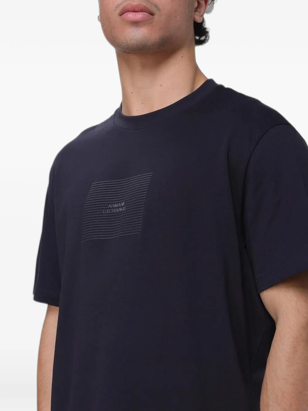Armani Exchange T-shirt met logoprint met ronde hals Blauw