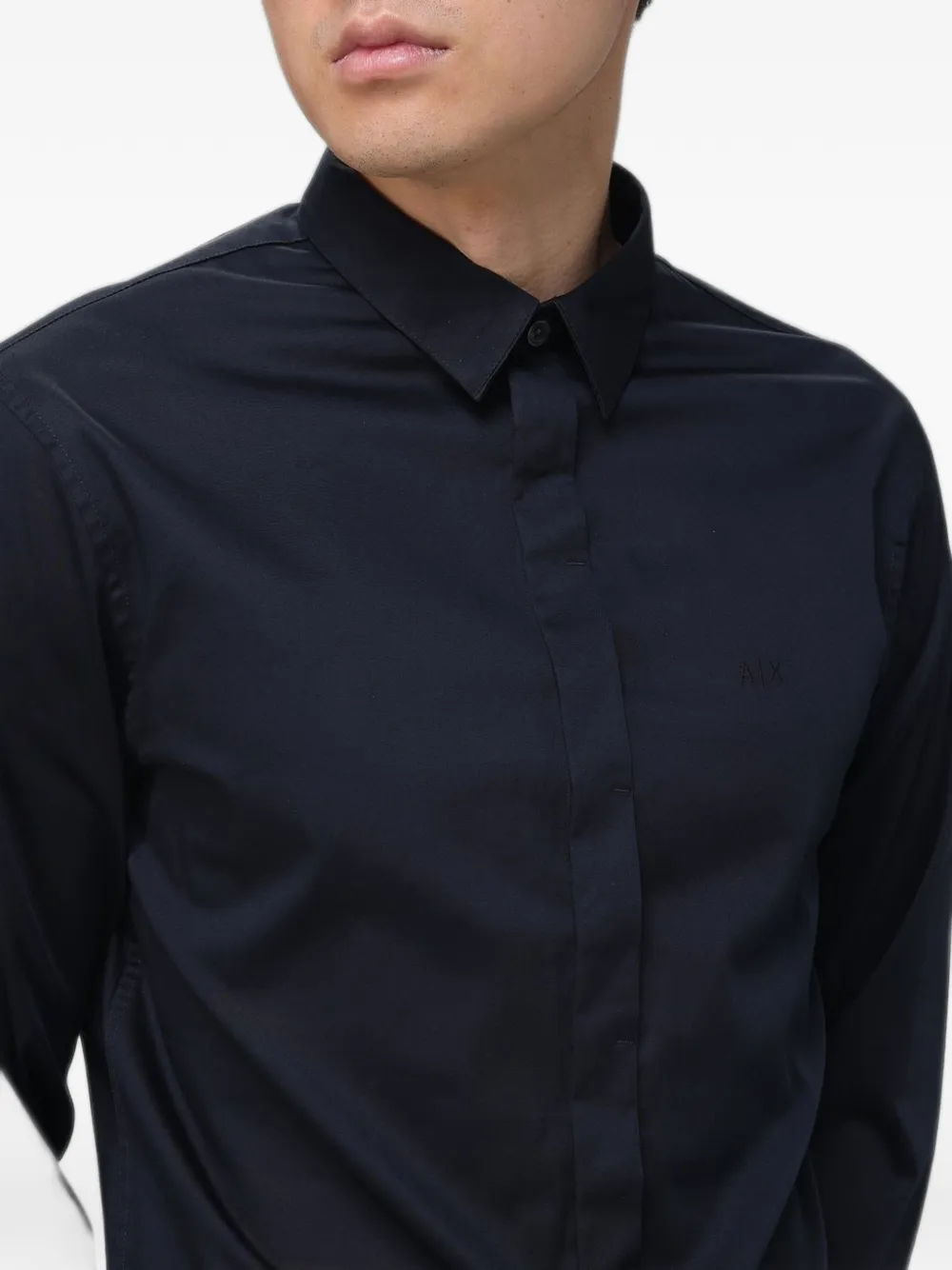 Armani Exchange Overhemd met geborduurd logo Zwart