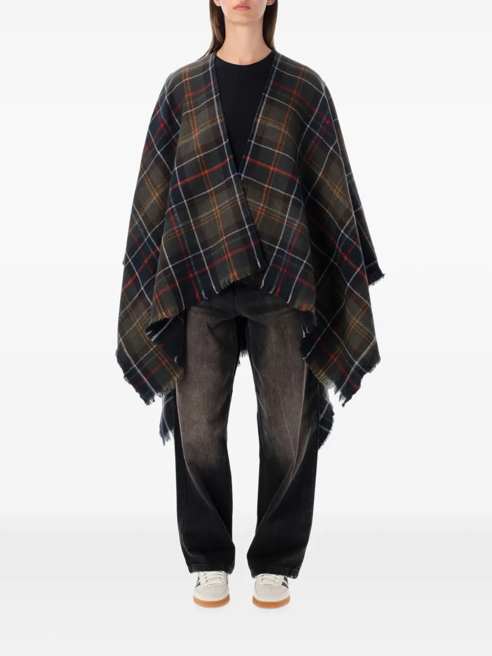 Barbour Montieth Tartan frayed scarf