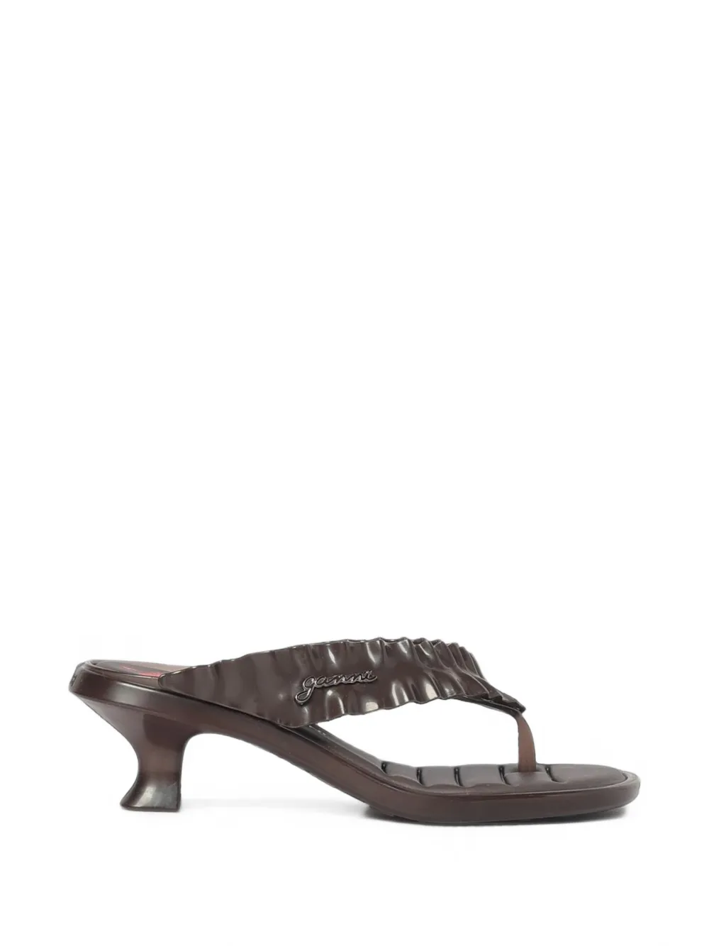Melissa X Ganni Kitten-heel Thong Sandals In Brown