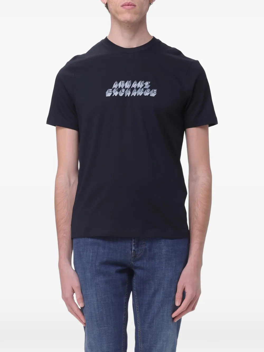 Armani Exchange logo-print T-shirt - Blu