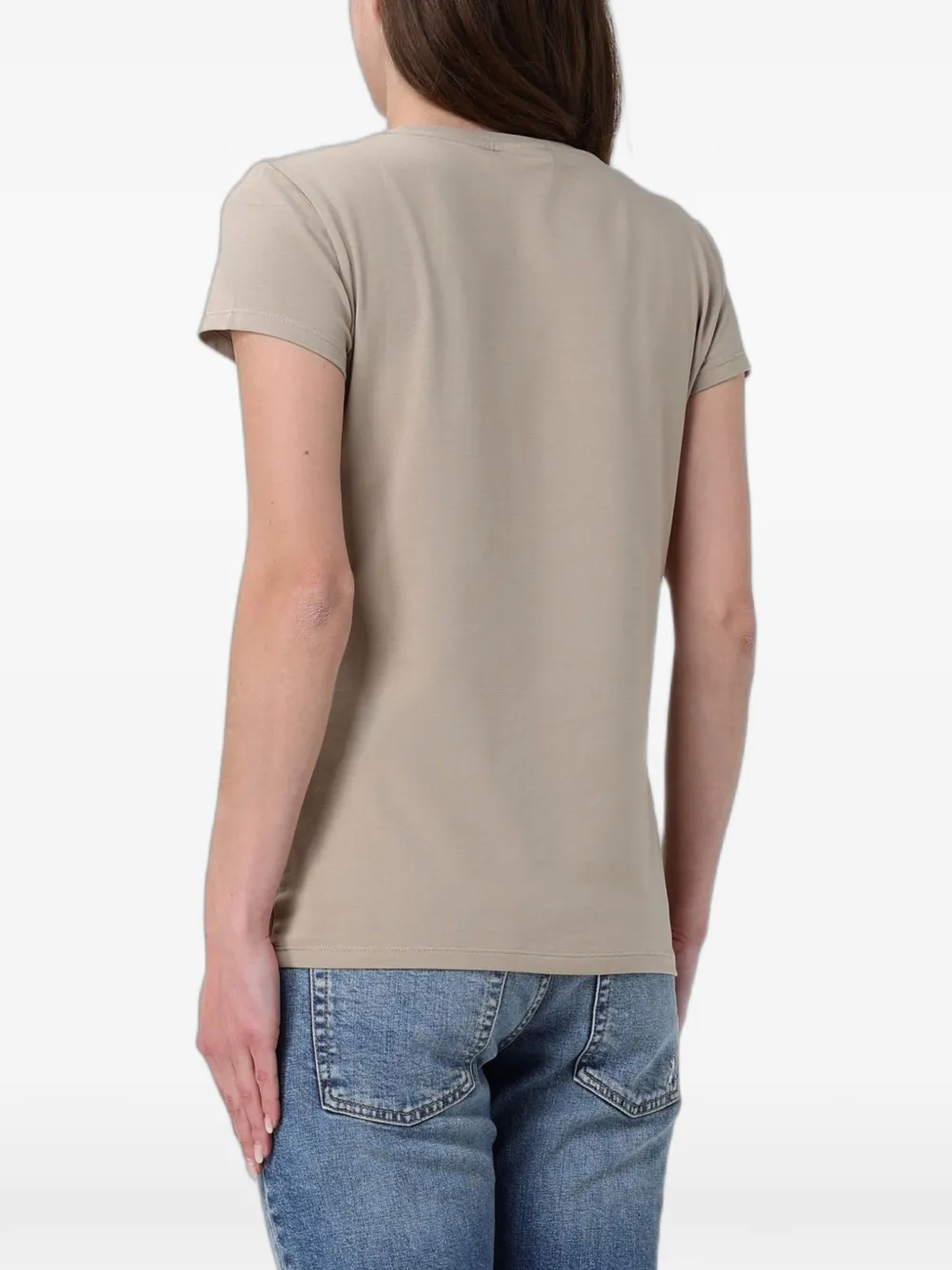Armani Exchange T-shirt met stras Beige
