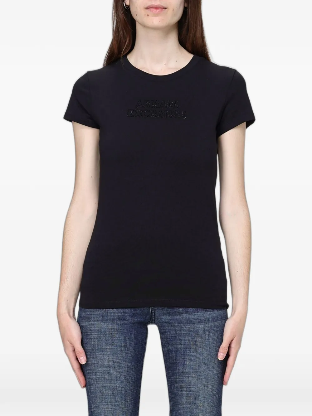 Armani Exchange rhinestone-embellished T-shirt