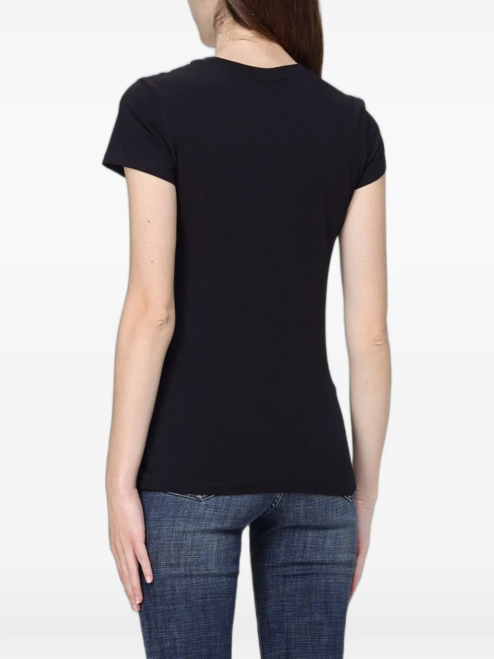 Armani Exchange T-shirt met stras Zwart