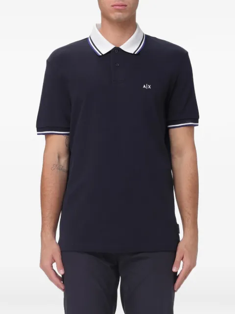 Armani Exchange logo-embroidered piqué polo shirt