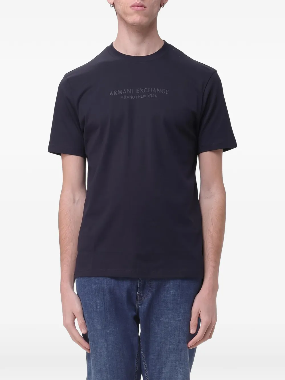 Armani Exchange logo-print T-shirt - Blu