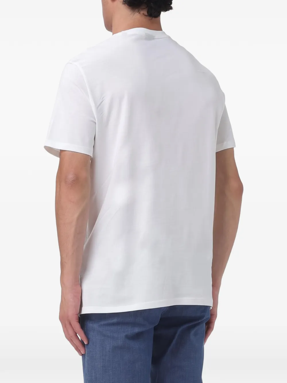 Armani Exchange logo-embroidered cotton T-shirt Wit
