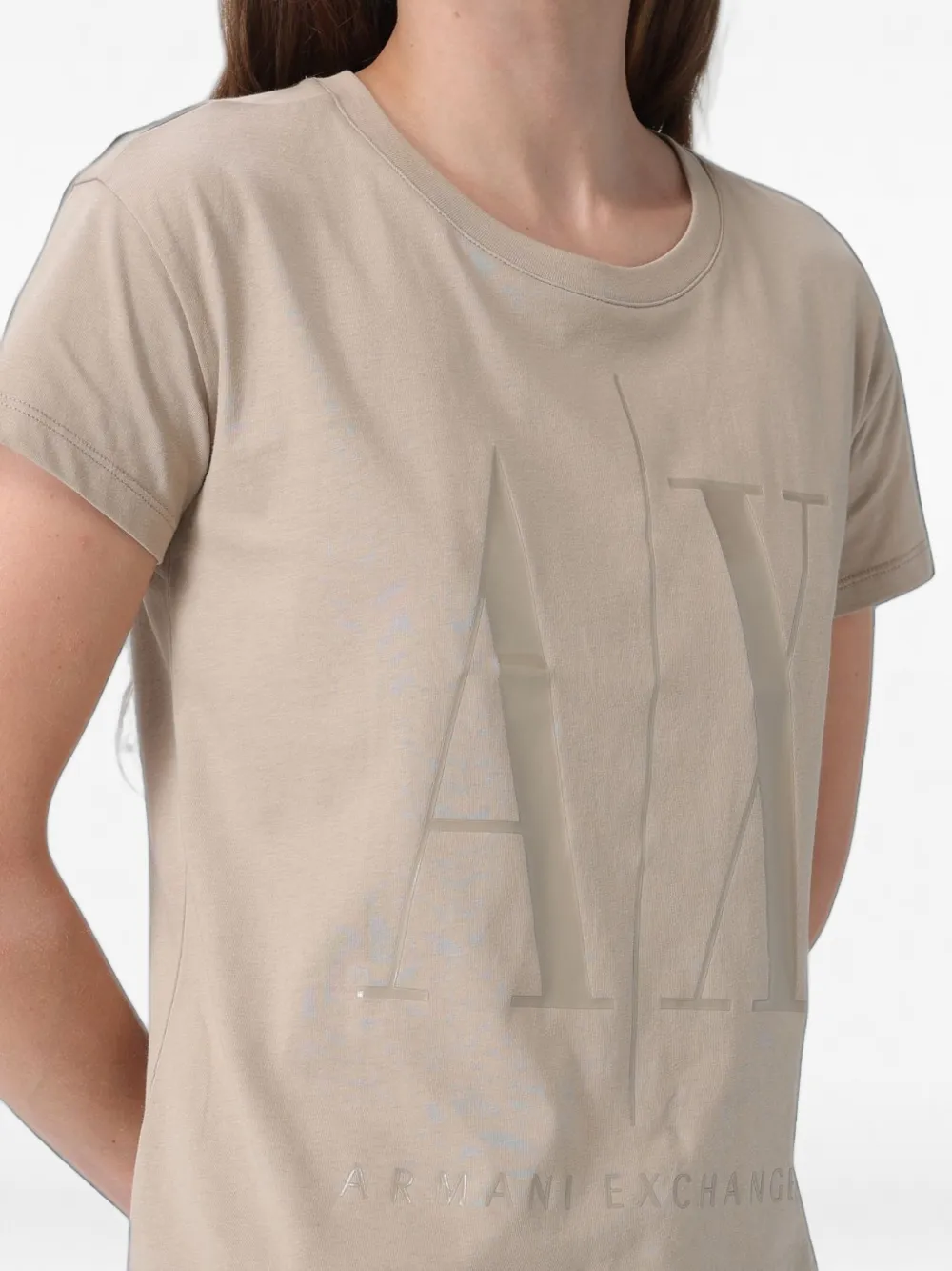 Armani Exchange T-shirt met logoprint Beige