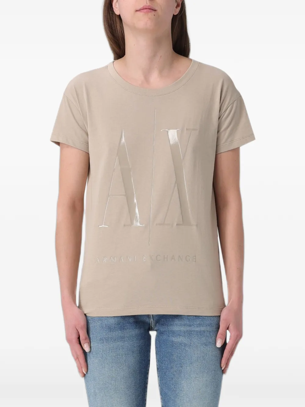 Armani Exchange logo-print T-shirt - Toni neutri