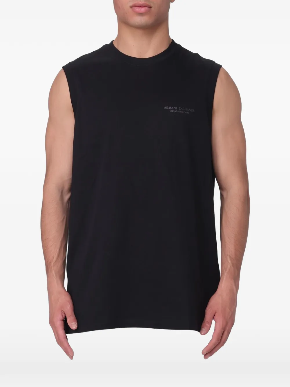 Armani Exchange logo-print cotton vest - Nero