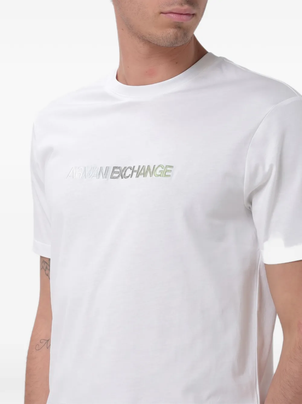 Armani Exchange T-shirt met geborduurd logo Wit