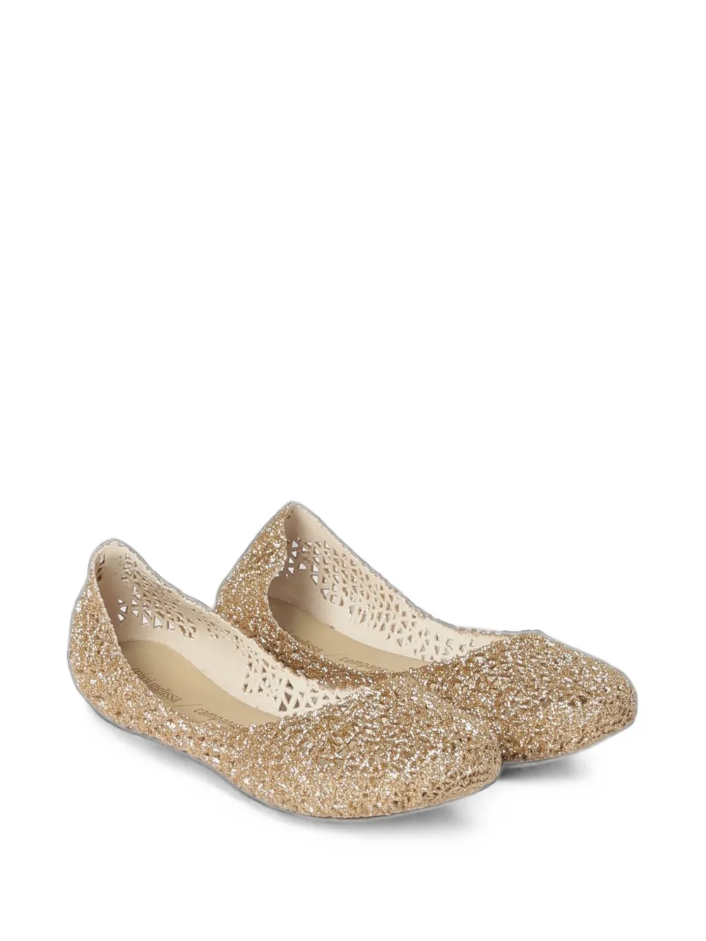 Melissa Campana Papel glitter-effect ballet flats - Oro