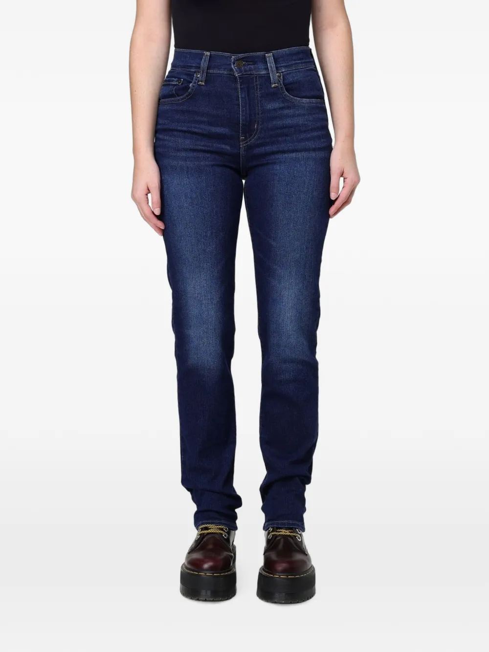 Levi's washed straight-leg jeans