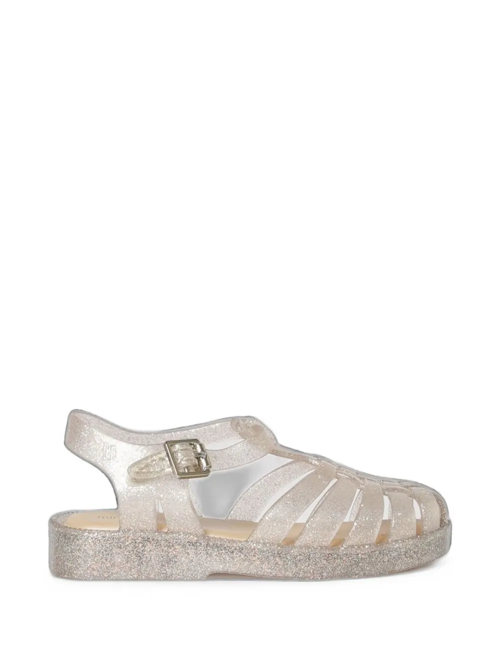 Mini Melissa Possession glitter-effect sandals Beige
