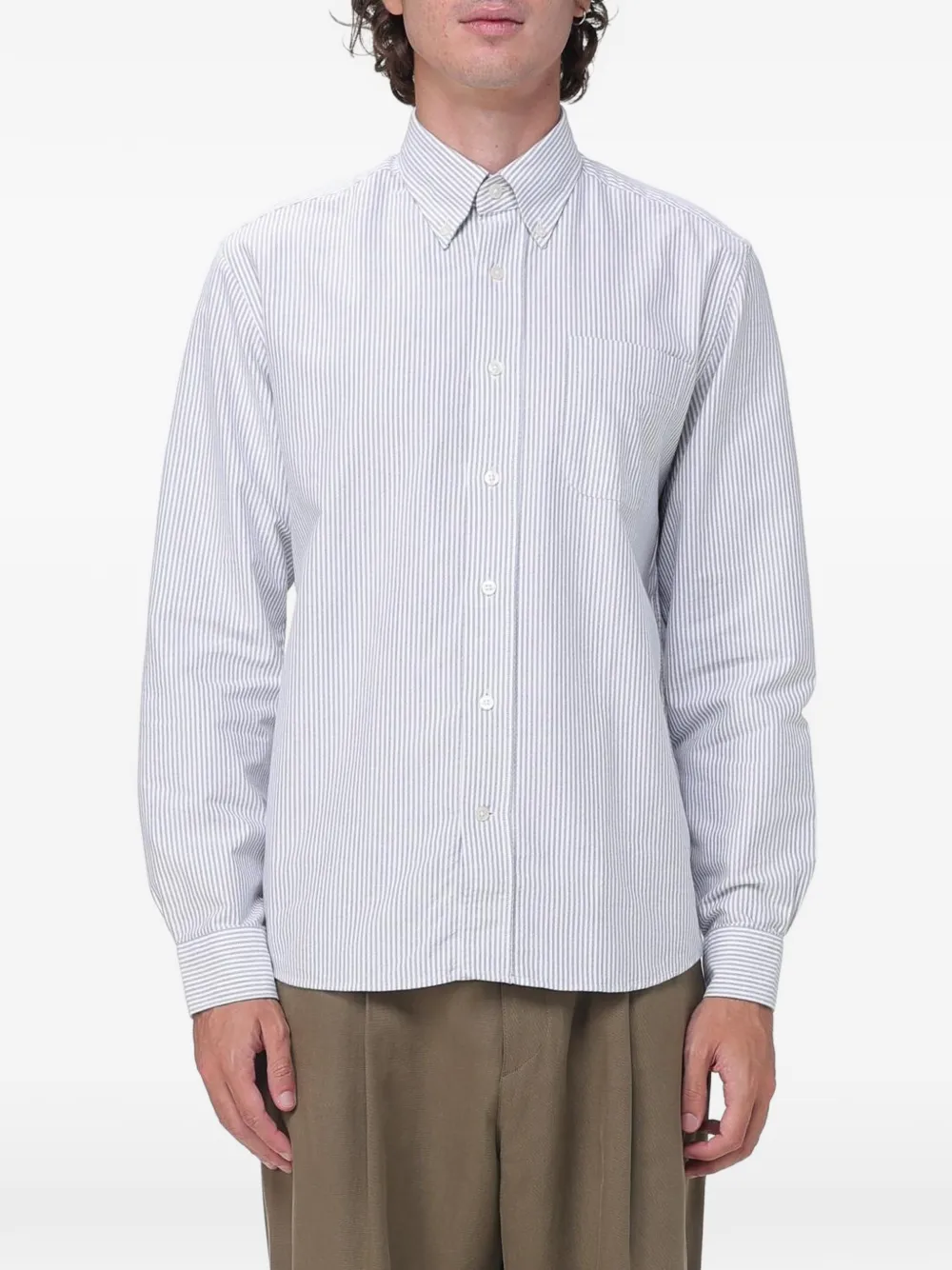 Sebago button-down striped poplin shirt