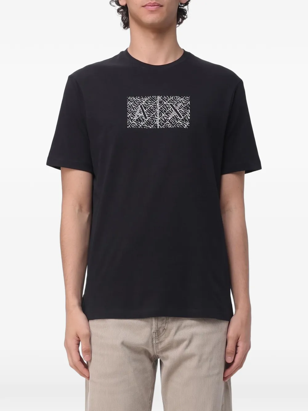 Armani Exchange logo-print cotton T-shirt - Nero