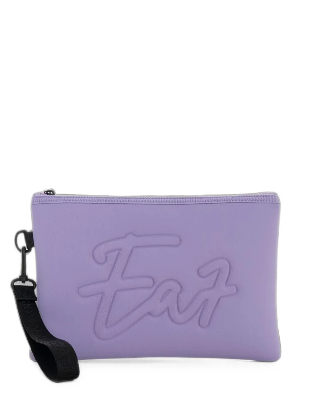 Ea7 Logo-embossed Clutch Bag In Purple